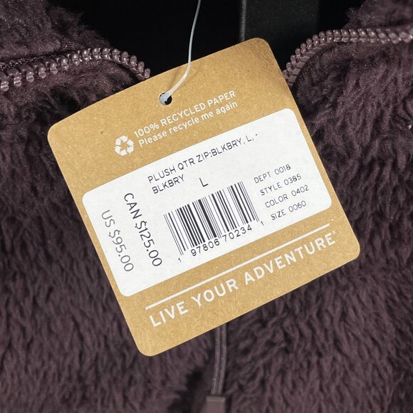 NEW Eddie Bauer Jacket Womens Large purple plush knit 1/4 zip pull over - Picture 6 of 10